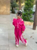 ست سه تیکه سویشرت و تاپ و شلوار نوار دار - Image 5