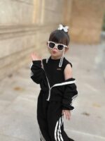 ست سه تیکه سویشرت و تاپ و شلوار نوار دار - Image 9