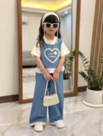 سه تیکه کراپ و شلوار بگ لی دخترانه